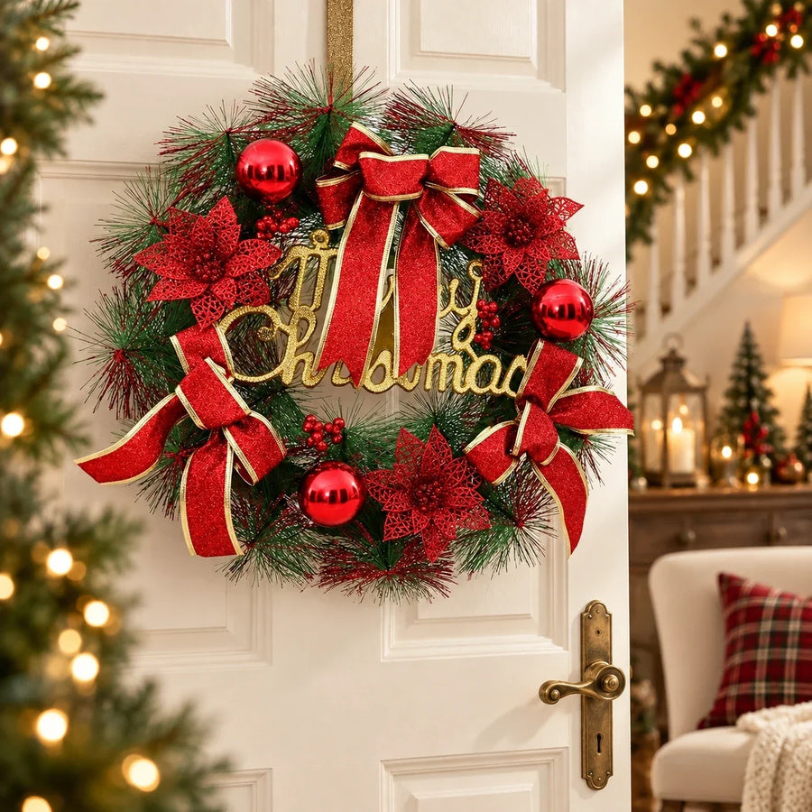 Classic Christmas Ornament Wreath — Christmas room styling