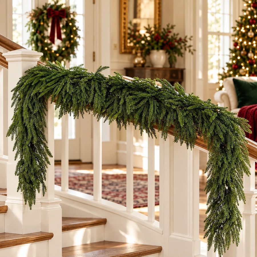 Norfolk Pine Garland — Christmas room styling