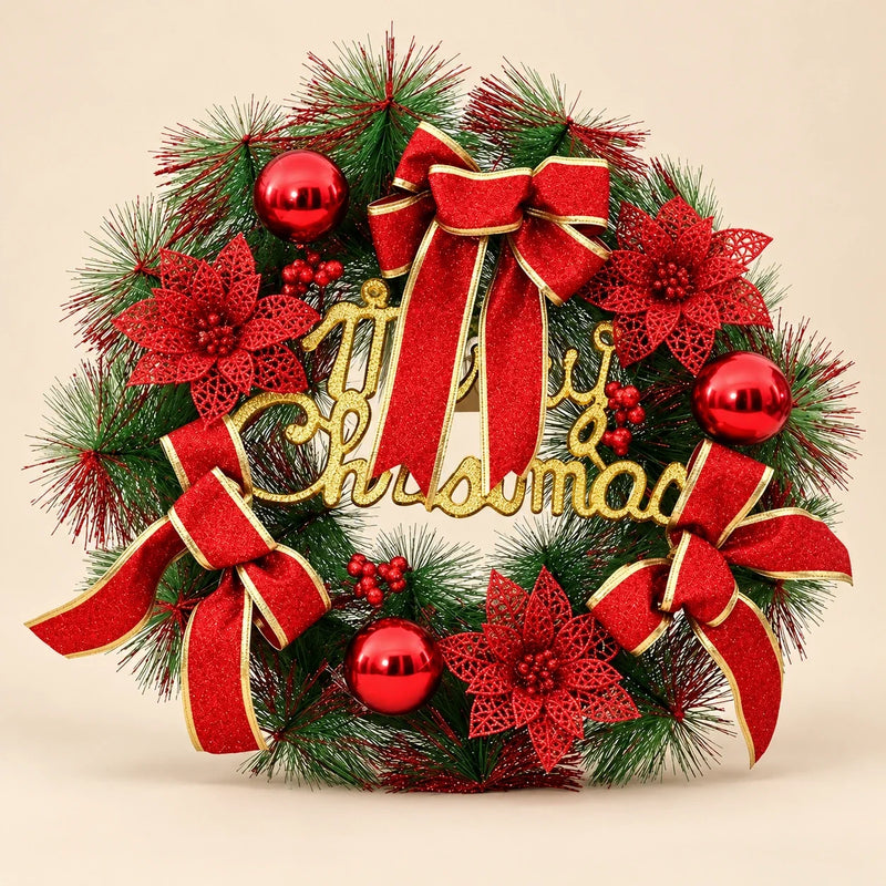 Classic Christmas Ornament Wreath — Beige studio