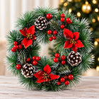 Poinsettia Christmas Wreath — Close-up details