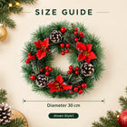 Poinsettia Christmas Wreath — Size guide