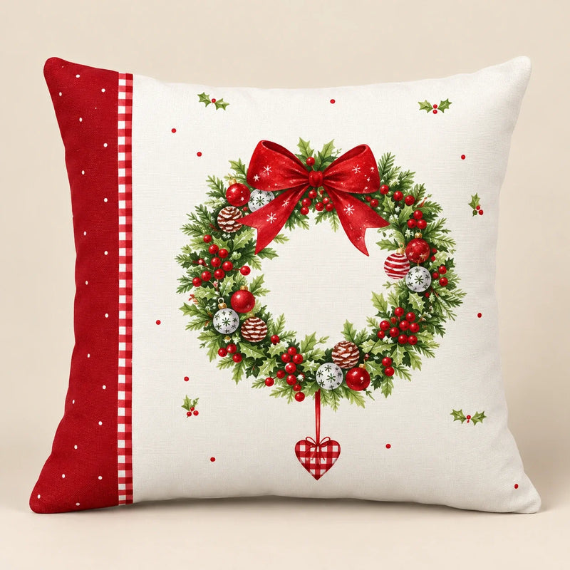 Christmas Wreath Pillow Cover — Beige studio