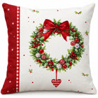 Christmas Wreath Pillow Cover — Close-up details