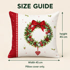 Christmas Wreath Pillow Cover — Size guide