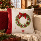 Christmas Wreath Pillow Cover — Holiday styling