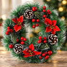 Poinsettia and Berry Wreath — Close-up details