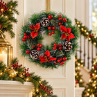 Poinsettia and Berry Wreath — Christmas room styling