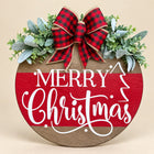 Merry Christmas Wooden Door Sign — Beige studio