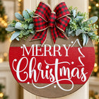 Merry Christmas Wooden Door Sign — Close-up details