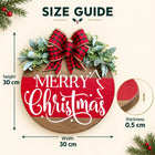 Merry Christmas Wooden Door Sign — Size guide