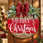 Merry Christmas Wooden Door Sign — Holiday styling