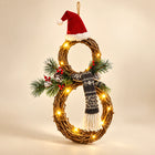 Lighted Snowman Wreath — Alternate view