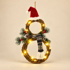 Lighted Snowman Wreath — Beige studio