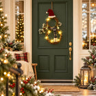 Lighted Snowman Wreath — Christmas room styling