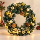 Lighted Gold Gift Wreath — Alternate view