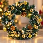 Lighted Gold Gift Wreath — Close-up details