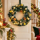 Lighted Gold Gift Wreath — Christmas room styling