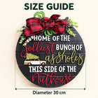 Jolliest Bunch Christmas Door Sign — Size guide