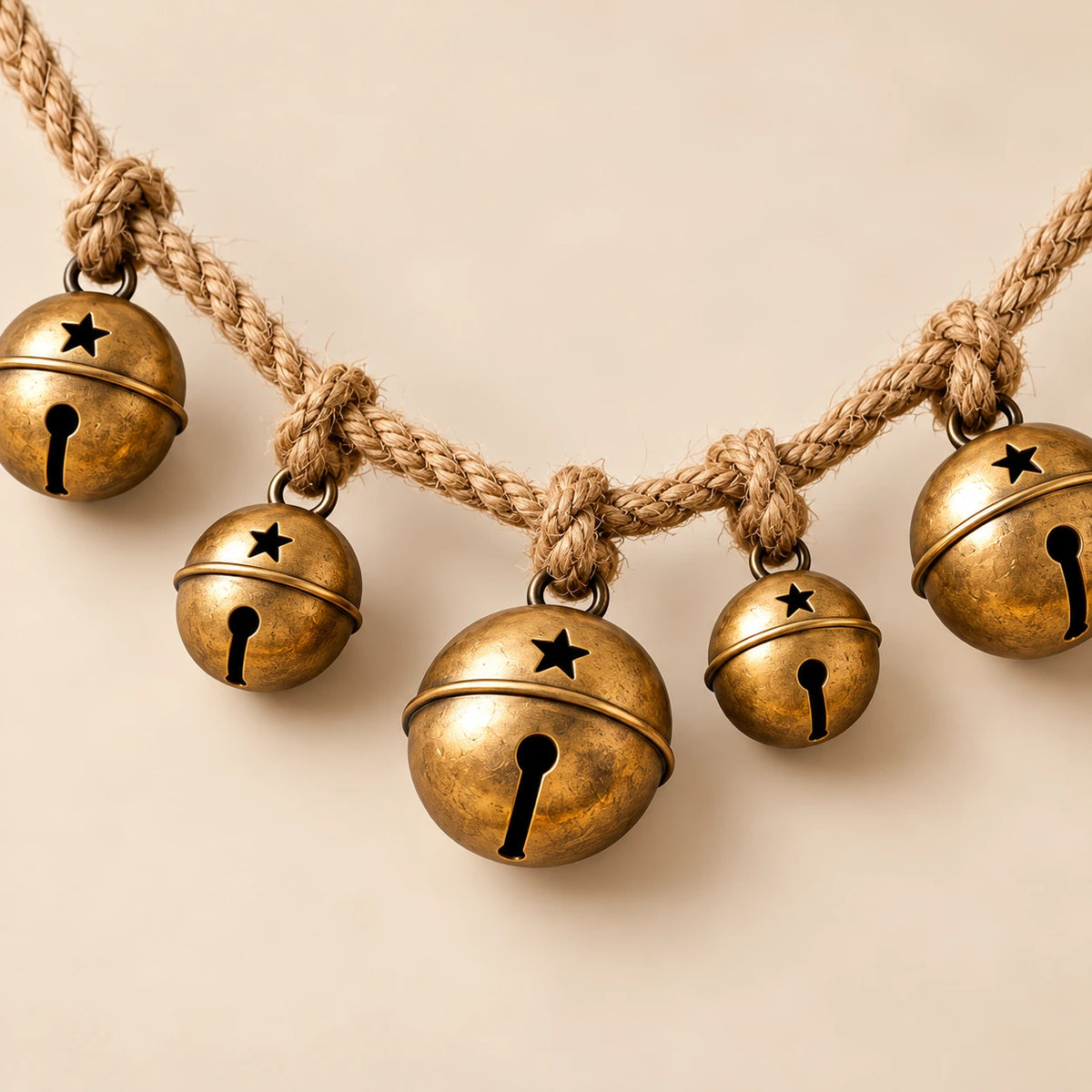 Antique Gold Jingle Bell Garland — Alternate view