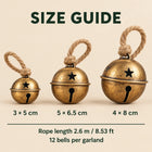 Antique Gold Jingle Bell Garland — Size guide