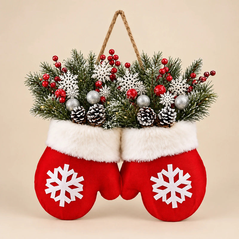 Christmas Mitten Wreath — Beige studio
