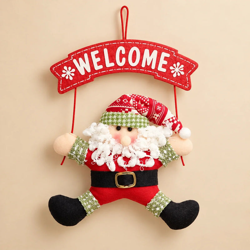 Santa Welcome Door Hanger — Beige studio