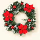 Gold Ornament Lighted Wreath — Red / 20cm / Red / 30cm / Red / 40cm