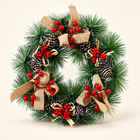 Poinsettia & Pinecone Wreath — Three Summary