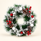 Poinsettia & Pinecone Wreath — Three White Fruits