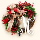 Poinsettia & Pinecone Wreath — M Christmas Wreath