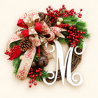 Plaid Bow & Berry Wreath — 30cm American M Garland 310G