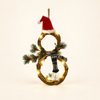 Lighted Snowman Vine Wreath — Gray